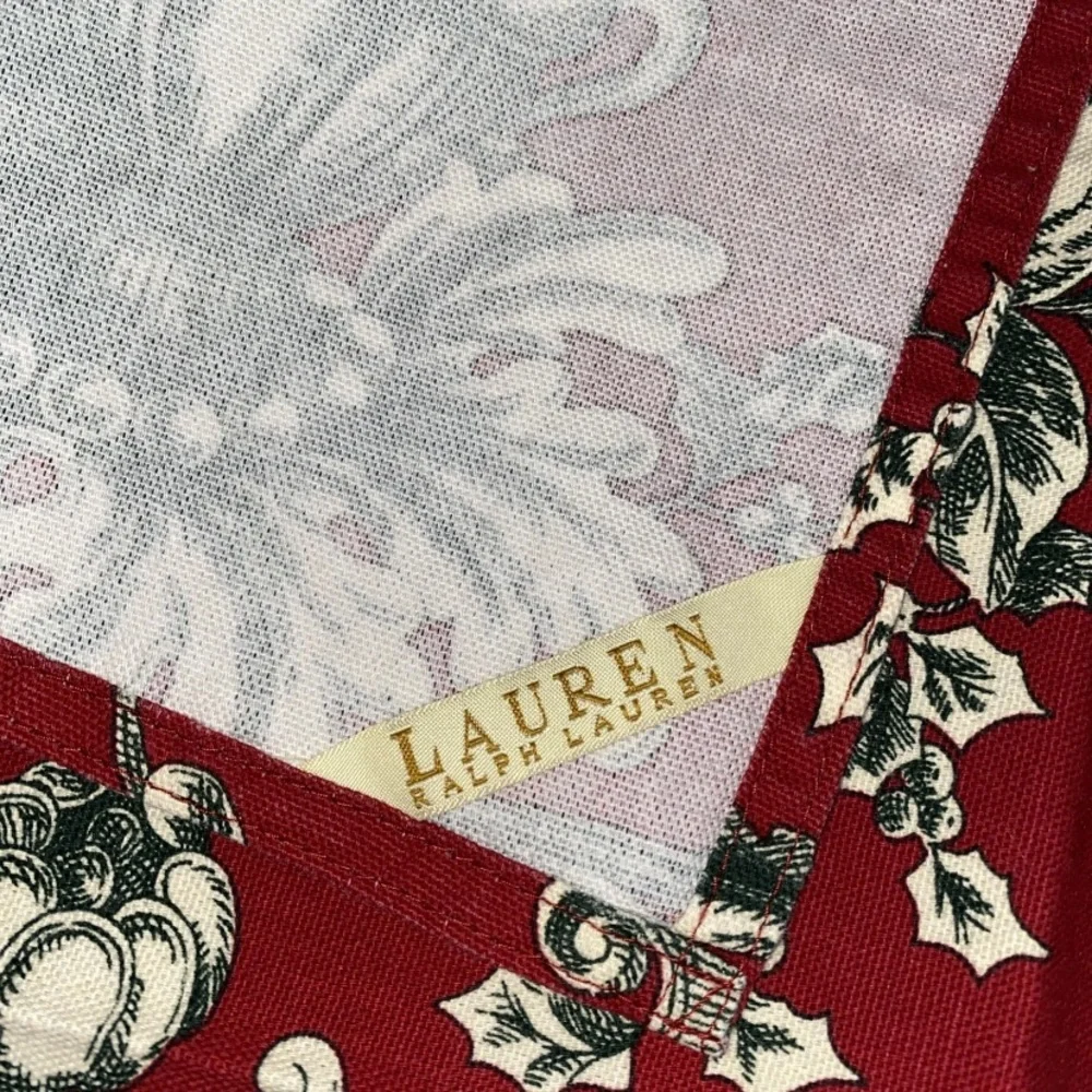 LAUREN Ralph Lauren Christmas Holiday Napkins Set (4) Cotton Floral‎ Hayley